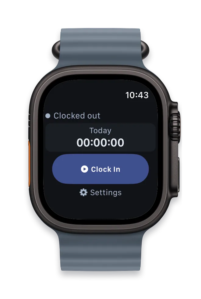 HeimdallHR Apple Watch app clock-in screen